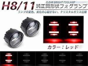 LEDデイライト内蔵★プロジェクターフォグランプ セレナライダー C26系 赤イカリング 2個セット ライトキット ユニット 本体 後付け 交換