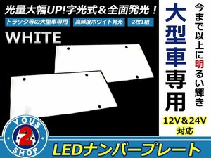 ☆高輝度☆大型車用 LED 字光 ナンバー プレート 単品販売 1枚入り トラック / ダンプ 12V 兼用 24V クリア ホワイト