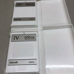 (15) maxell iVDR S 500GB 2個セット カセットハードディスク 動作未確認 中古 美品