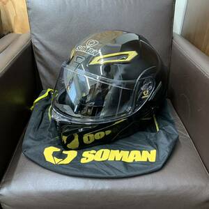 SOMAN DOT FMVSS No.218 Lサイズ ヘルメット黒 ブラック