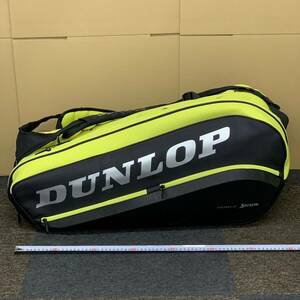 ④ DUNLOP SRIXON テニス ラケットバッグ イエロー ブラック 補修跡有り