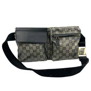 1円スタート■ GUCCI グッチ GGスプリーム GGキャンバス ウエストバッグ ボディバッグ コーティング加工 28566