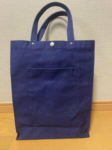 一澤帆布　縦型トート　濃紺　底鋲付き　美品　信三郎　帆布