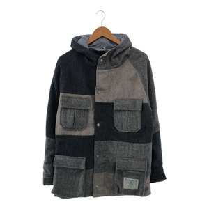 1998 UK WEAR Harris Tweed ハリスツイード 【men3808M】 クレイジーパターンマウンテンパーカー パッチワーク ジャケット メンズ OC