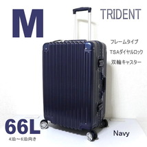 スーツケース mサイズ 中型大型 アルミフレーム 頑丈 キャリーケース TSAロック ダブルキャスター TRI1030 メンズ ビジネス ネイビー S755_画像1
