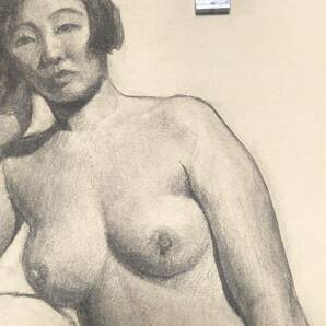 1 絵画 明治 大正 スケッチ デッサン アート 美術 画家 芸術 古美術 裸婦 作者不明 47cm×62cm の画像5