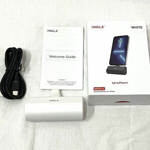 WALK モバイルバッテリー 超小型 iPhone 4500mAh コネクター内蔵 コードレス 軽量 直接充電の画像5