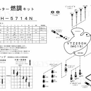 ■FH-5714N VTZ250H MC15 キャブレター リペアキット キースター 燃調キットの画像3