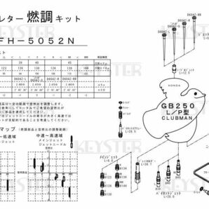 ■ FH-5052N クラブマン GB250 L / P 型 キャブレター リペアキット キースター 燃調キット ４の画像3