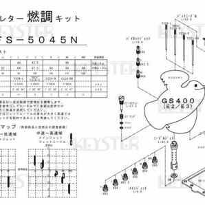 ■ FS-5045N GS400E-2 GS400E-3 ノブタイプ 引きキャブ キャブレター リペアキット キースター 燃調キットの画像3