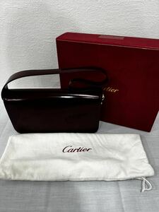 Cartier カルティエ レザーバッグ ハンドバッグ 内側シミ有