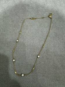 美品 COACH コーチ ネックレス パール付き 真珠 ゴールド 長さ約32cm