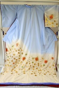 [ kimono fi] discount .. discount long-sleeved kimono Mai pcs costume .. light blue length 2m25cm.. dancing . brand new 15882