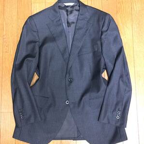 マリクレール オム x 伊 Loro Piana ロロピアーナ FOUR SEASONS Super 130’S Wool ストライプ 2B テーラードジャケット 94-84-165 AB4の画像2