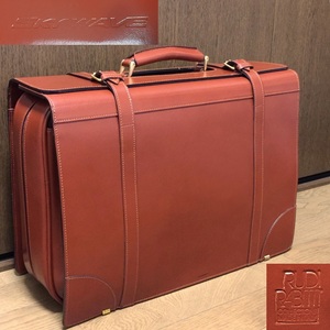  not for sale Italy made Rudi Rabitti x SUZUKI Suzuki special order SKY WAVE cow leather leather trunk Pilot case business bag business trip travel bag tea 