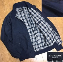 美品 McGREGOR マクレガー 名作 撥水 チェック裏地 スイングトップ ジップ ブルゾン G9 ハリントン ハーキュラスジャケット L 紺 ネイビー_画像1