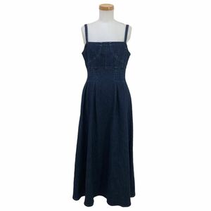 B384 snidel Snidel Denim One-piece Cami dress One-piece dress long flair skirt stretch indigo lady's 1