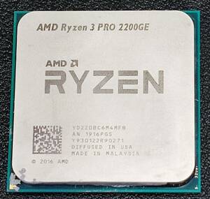 【中古パーツ】複数購入可CPU AMD Ryzen 3 PRO 2200GE 3.2GHz TB 3.6GHz Socket AM4 4コア4スレッド動作品ノパソコン用