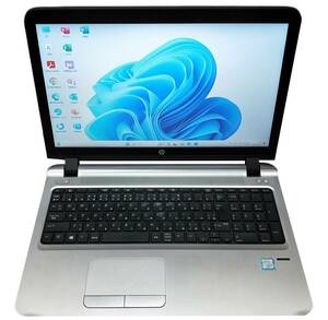 ★【驚速 HP Probook 450 G3 i5-6200U 2.3GHz x4+8GB+SSD128GB+HDD320GB 15.6インチワイドノートPC】Win11+Office2021/WEBカメラ■E040611