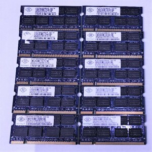 【中古パーツ】PC2　ノートパソコン用 DDR2 メモリ NANYA　2GB 2Rx8 PC2-6400S-666-13-F1.800　計20GB 送料無料 ■N(20)　10枚セット