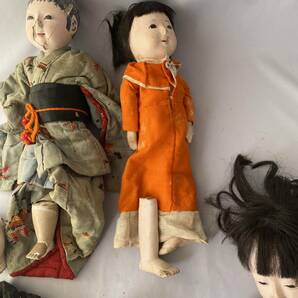 市松人形 5体 旧家蔵出し 明治時代 着物人形 アンティーク の画像8