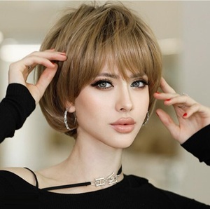  lady's wig full wig woman new goods wig Short wig Bob wig nature high temperature heat-resisting hair wig cosplay Halloween 