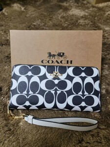 【1スタ】C-414 新品未使用 COACH シグネチャー ロング ジップ アラウンド ウォレット ラウンドファスナー