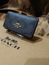 【1スタ】C-484 新品未使用 COACH ファイブ リング キー ケース シグネチャー キャンバス 並行輸入品_画像4