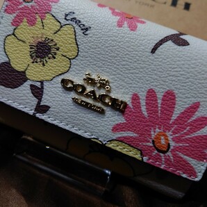 【1スタ】C-470 新品未使用 COACH ファイブ リング キーケース フローラル クラスター プリント 並行輸入品の画像3