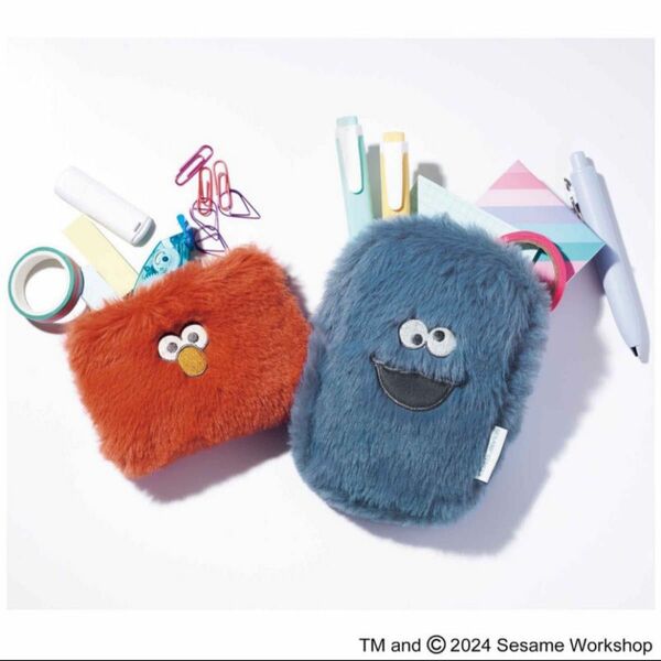 SPRING スプリング4月号付録SESAME STREET（セサミストリート）エルモ＆クッキーモンスター　ふわふわポーチセット