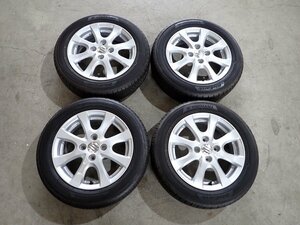 YS7927【送料無料155/65R14】スズキ純正 ワゴンR スペーシア アルト ヨコハマ 中古夏タイヤセット■14×4.5J 100/4H ET45■