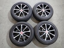 YS8190【送料無料175/65R15】アクア スペイド フィット キューブ スイフトなどへ 中古夏タイヤセット ★15×5.5J 100/4H ET42★_画像1