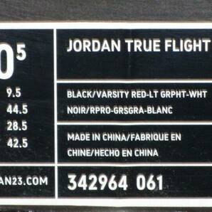 送料無料 美品 NIKE JORDAN TRUE FLIGHT ブラック レッド ホワイト トゥルー フライト 10.5 28.5 342964 061の画像8