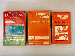 洋書日本語解説付き：「Thomas Cook Time Table」1985/2002、現地版：「Rail Map of Europe」1985　まとめ3点セット