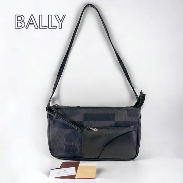 【極美品】　BALLY ハンドバッグ　ショルダー　ポーチ　ブラックデニム　バリー