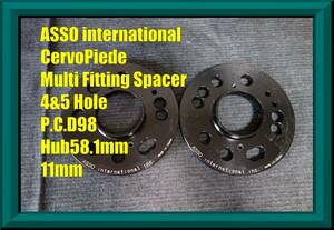 ASSO multi fitting spacer 4/5 PCD98 thickness 11mm junk treatment used * Fiat FIAT ABARTH abarth 500 595 695 M12×P1.25