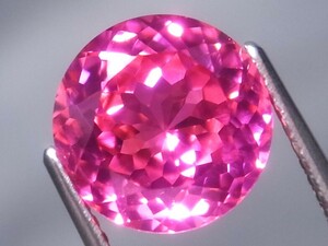 6.31ct 新品大粒・2パターンカラーチェンジ ・ピンクカラー合成セラミック宝石ヤグ ＹＡＧ（イットリウム・アルミニウム・ガーネット）