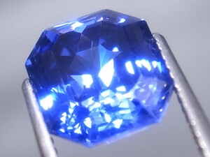 7.50ct 新品・最先端技術のレーザー光線によるニュータイプのカット仕上げ ・虹色輝きも良好 タンザナイトカラーキュービックジルコニア