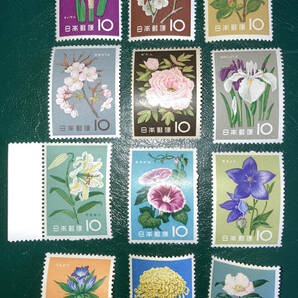 ■日本記念切手 花シリーズ 全種完 計１２枚 未使用♪の画像1