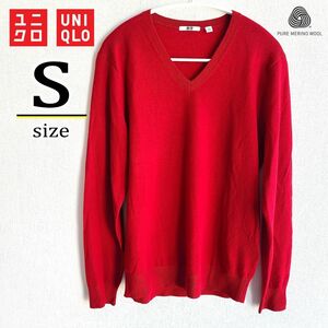 Vネック　ニット　セーター　ウール　100％　毛　上質 ユニクロ UNIQLO メンズ