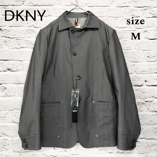 【未使用品タグ付き】DKNY 薄手 ストライプ ジャケット 定価16800円