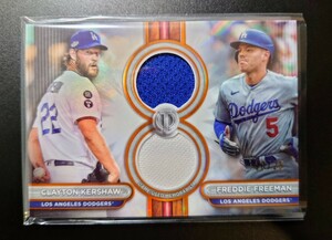 2024 mlb topps tribute dual relic clayton kershaw freddie freeman /25