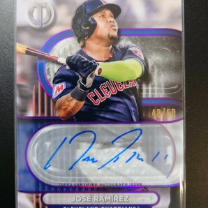 2024 mlb topps tribute auto jose ramirez /50の画像1