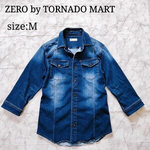 【美品】ZERO by TORNADO MART デニムシャツ 七分袖 厚手 M 