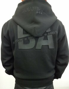 AMBITION アンビション S22202 XXL 黒 ロゴ ラバープリント Full Zip パーカー BB 新品 送料無料 50%OFF　