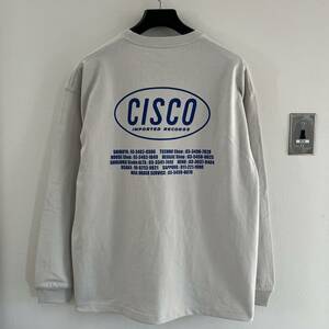 【CISCO RECORDS】シスコレコード 長袖Tシャツ　フロストグレー/XL ロンT 9.1oz マグナムウェイト・ビックシルエット　 