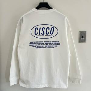 【CISCO RECORDS】シスコレコード　長袖Tシャツ　ホワイト/L　ロンT　9.1oz マグナムウェイト・ビックシルエット　