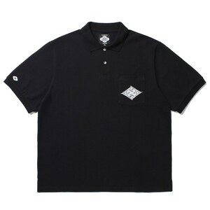 【GAKKIN × BUDSPOOL】 花罰家紋 S/S POLO SHIRT　ポロシャツ　ブラック/XL　舐達麻