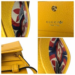 【1円～】 GUCCI グッチ アディダス バッグ ショルダーバッグ 財布 702248 0416 イエロー 中古の画像9