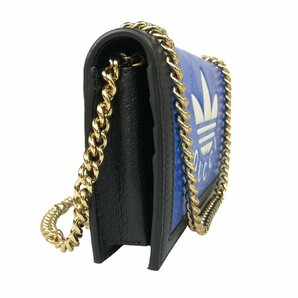 【1円～】未使用品 GUCCI グッチ アディダス adidas チェーンウォレット 財布 ブルー 箱付き 中古の画像2